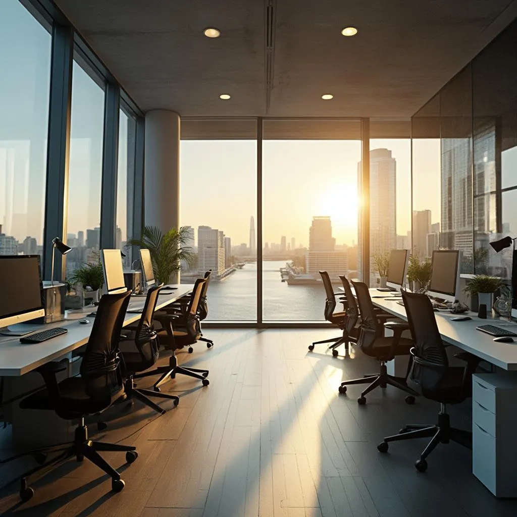 Oficina moderna de FinanzasArg en Puerto Madero